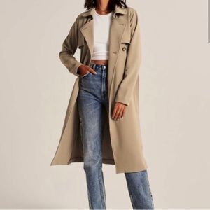 Abercrombie & Fitch Calf Length Drapey Trench